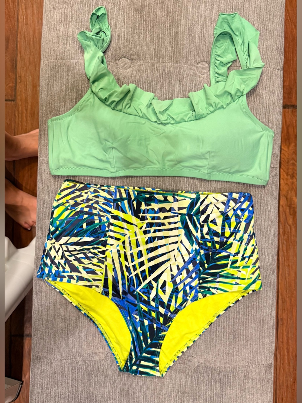 aerie Green & Blue Tropical Print Bikini Set